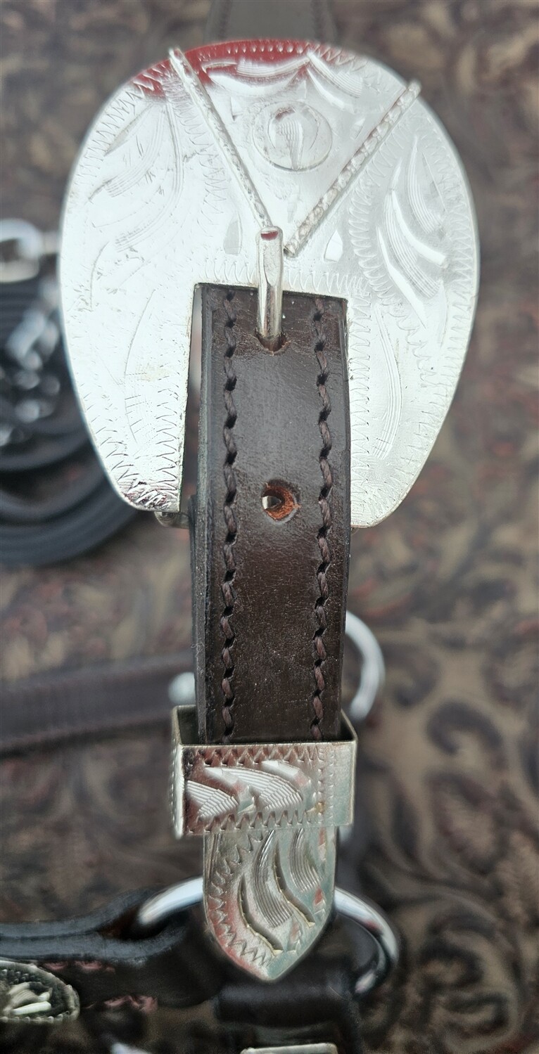Silver Show Halter - Yearling Size - Matching Lead