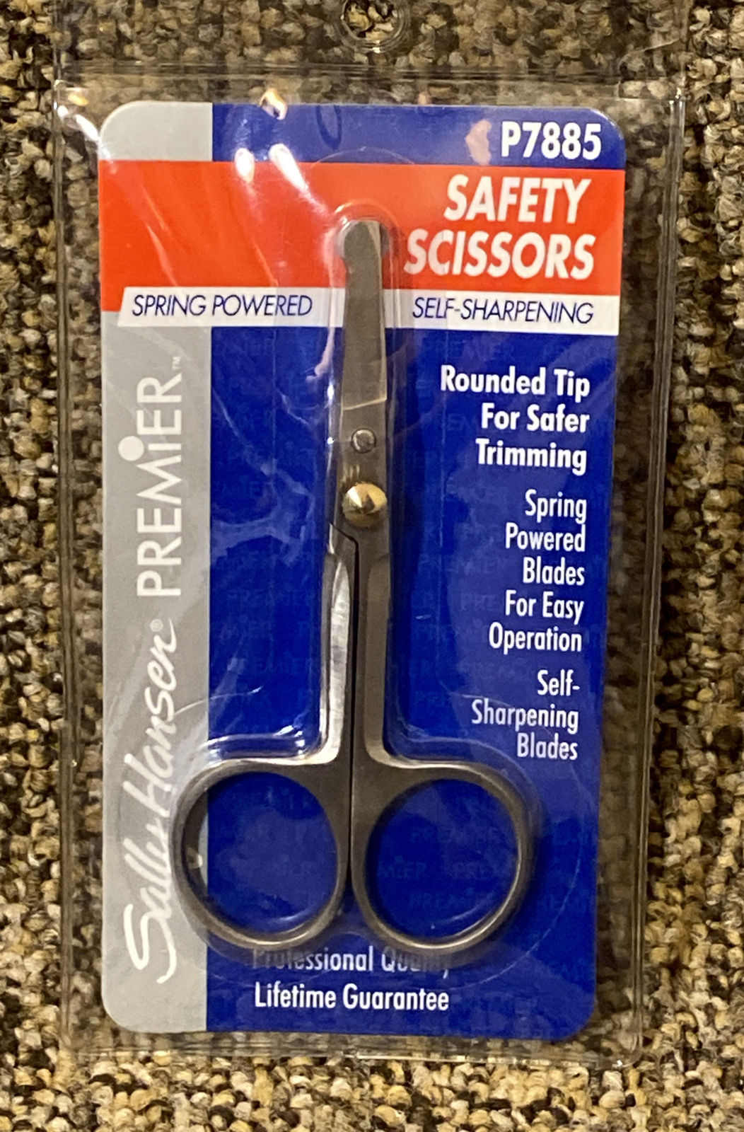 Sally Hansen Premier Safety Scissors P7885 Spring Powered Self Sharpening