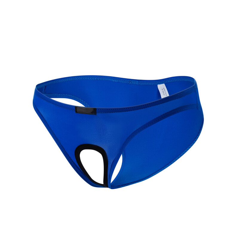 Men Open Front Briefs Ice Silk Bikini Underwear Penis Peep Hole Underpants US
