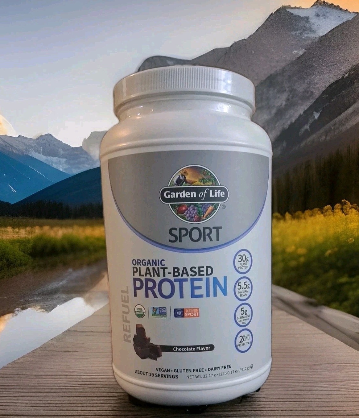 Garden of Life Sport Organic Plant Based Protein Powder Chocolate 32oz 2lb 10/26