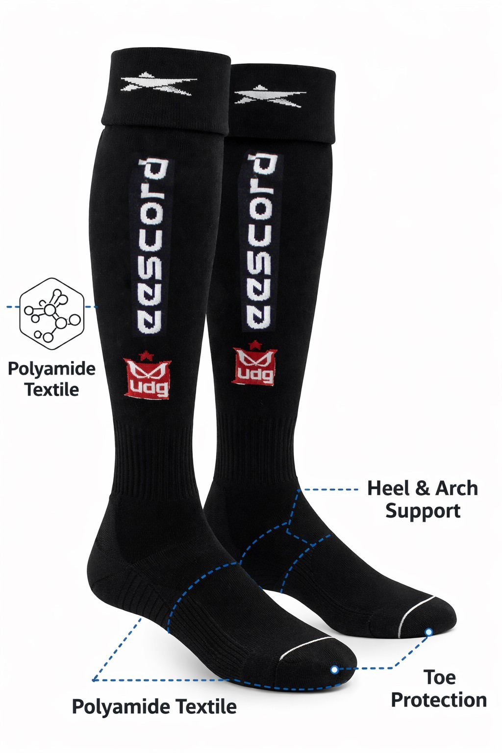 Tecos UAG Eescord Soccer Socks – Cushioned Heel/Arch Support, Made in Mexico