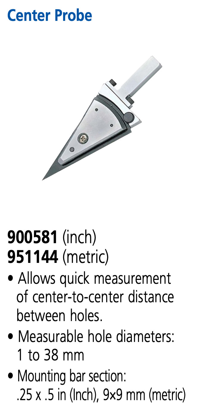 Mitutoyo 900581 Master Accu-Point Center Probe Gauge - hole bore gage Height
