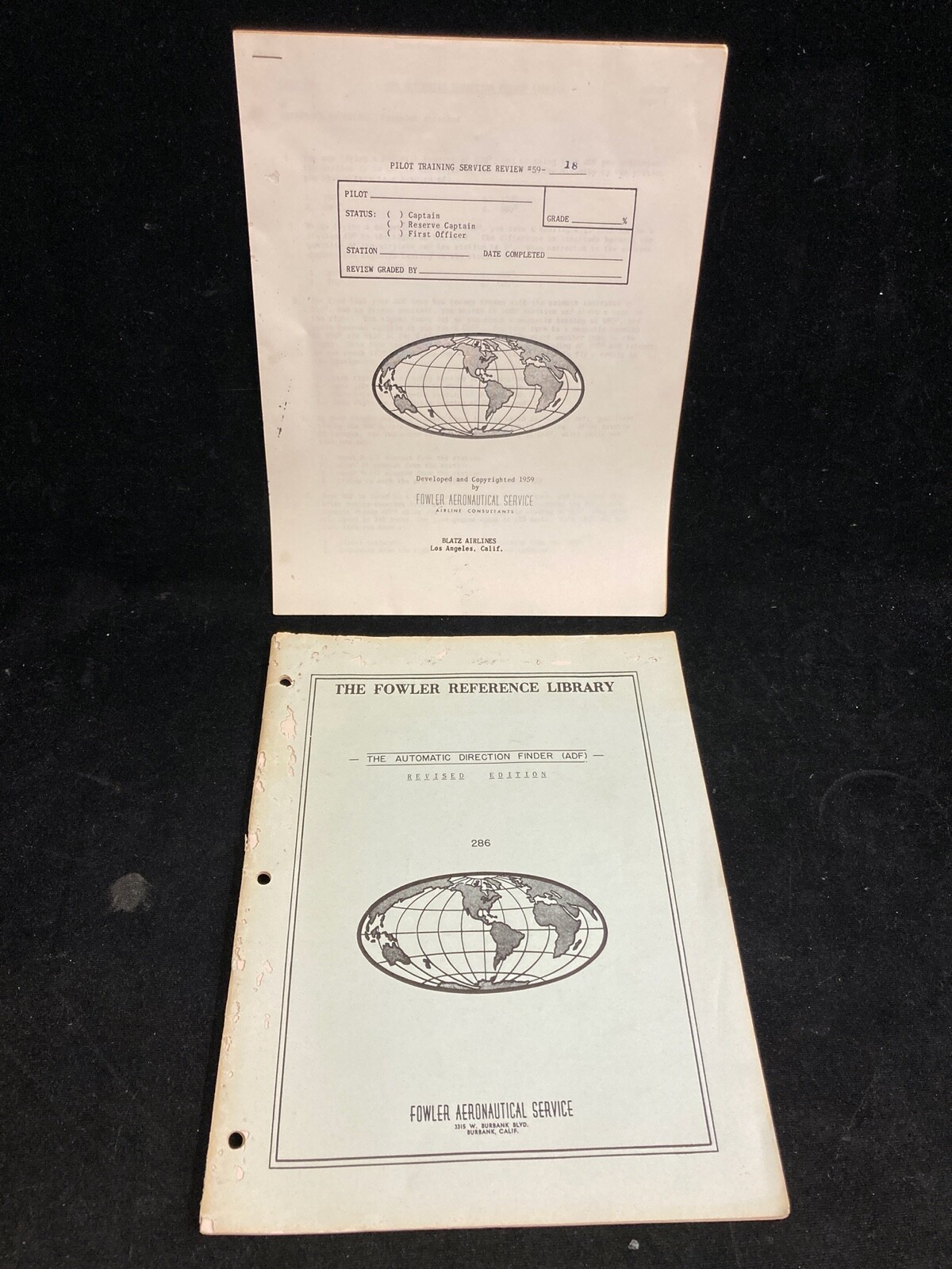 1959 ADF, AUTOMATIC DIRECTION FINDER TRAINING MANUAL, FOWLER AERONAUTICAL SERVIC