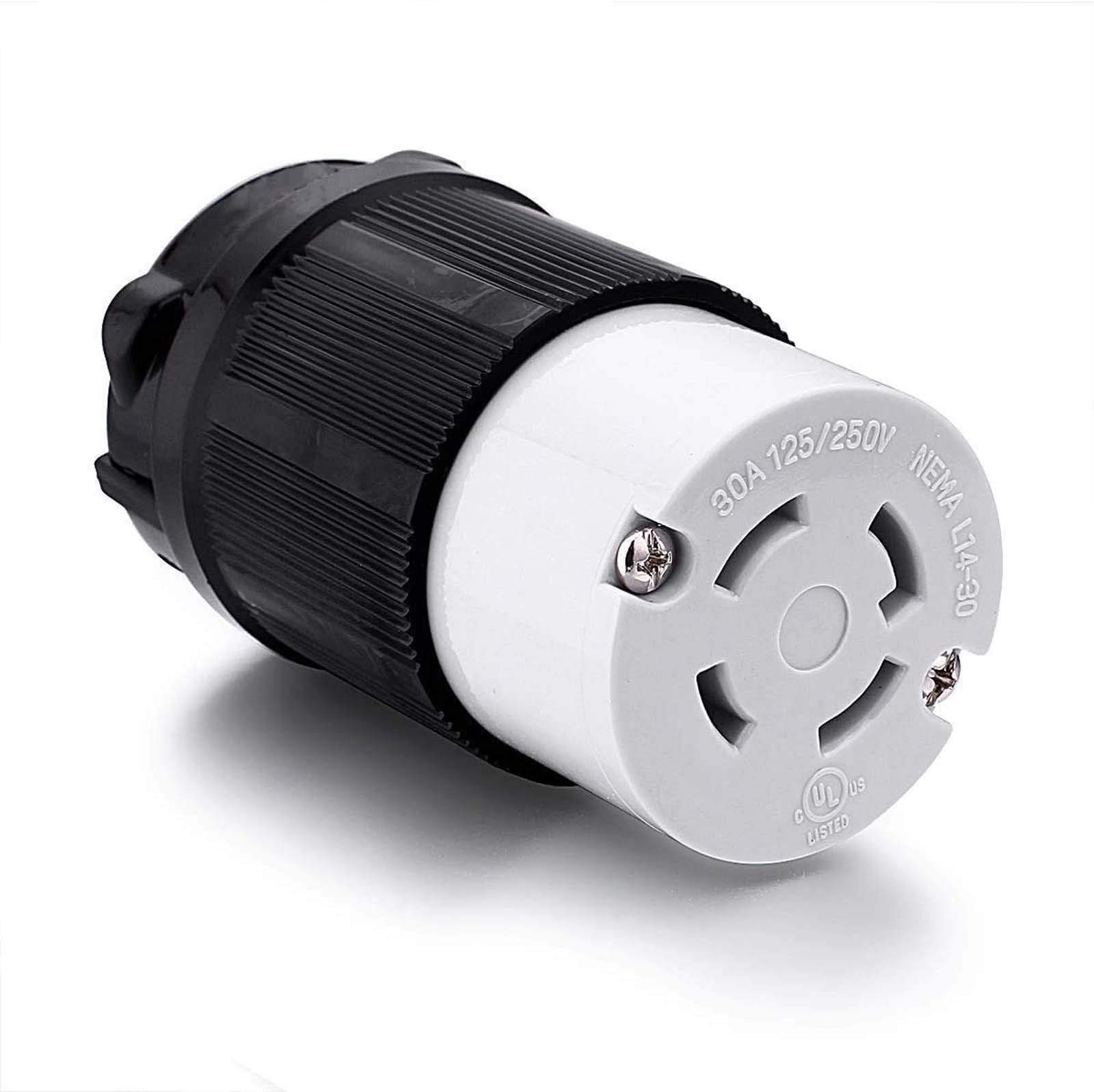 Miady NEMA L14-30R Generator Plug, 30 Amp 4-Prong Industrial Grade Locking Fe...