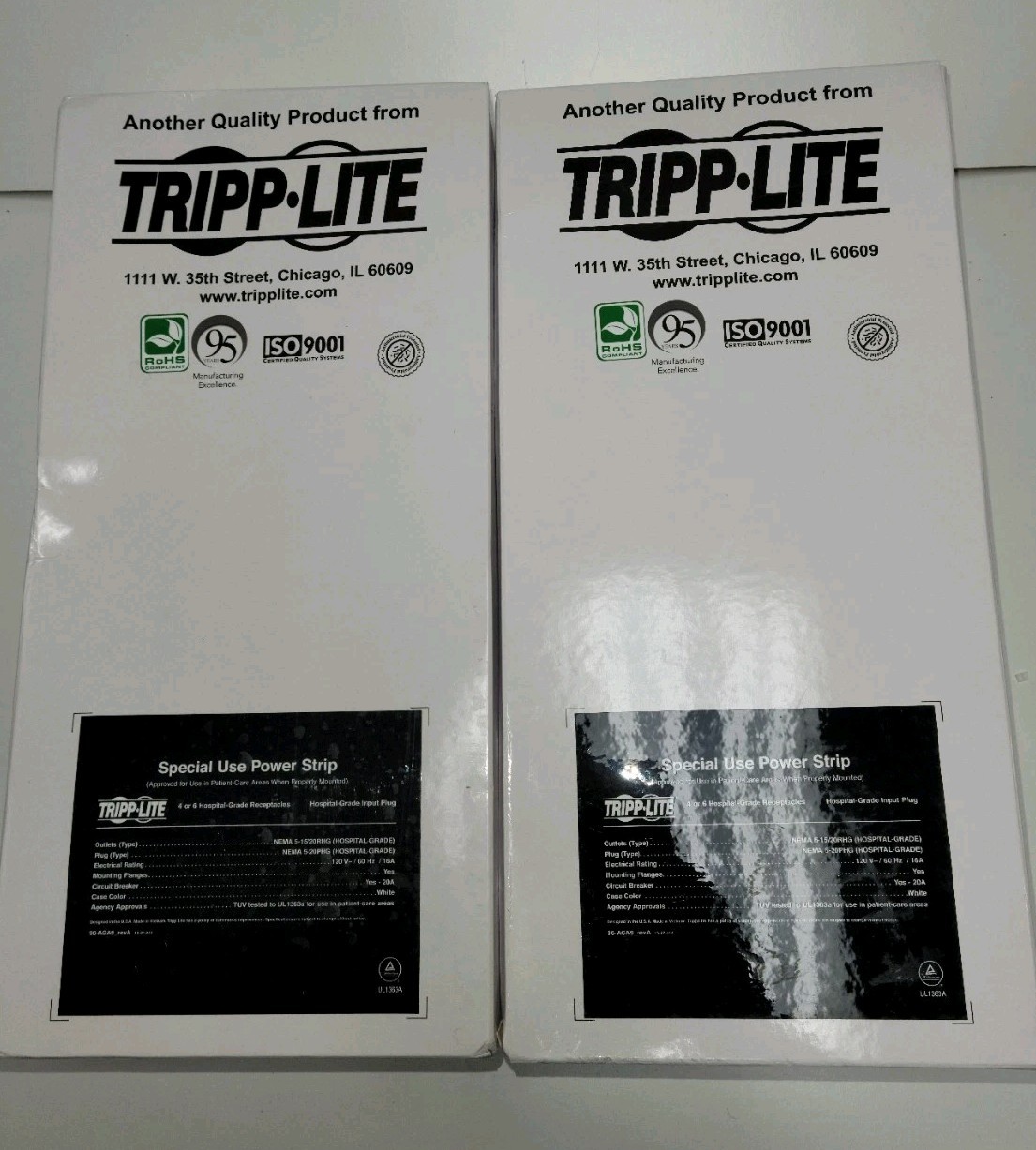 Tripp Lite PS615HG20AOEM 6 Outlet Power Strip Hospital Grade (lot of 2)