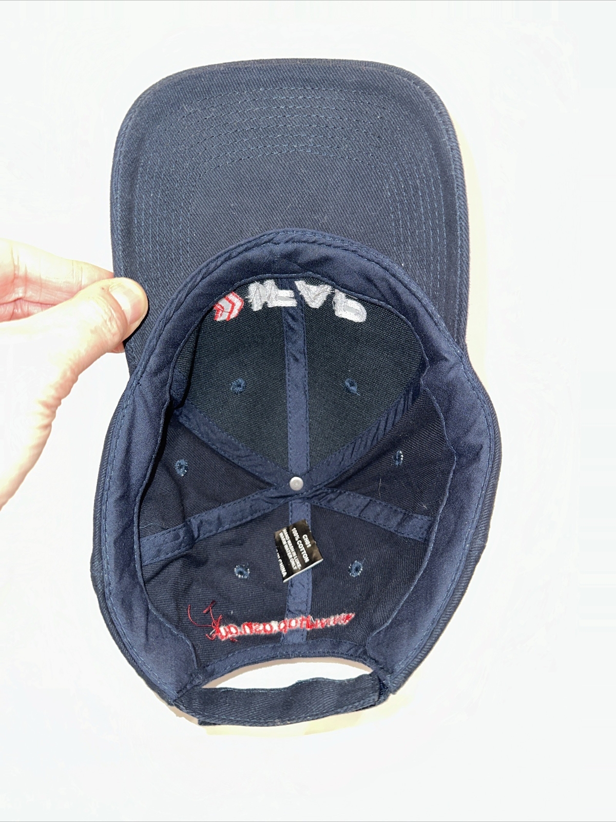 IFAP Navy Blue Hat Cap Red Silver Hook Loop Unbranded