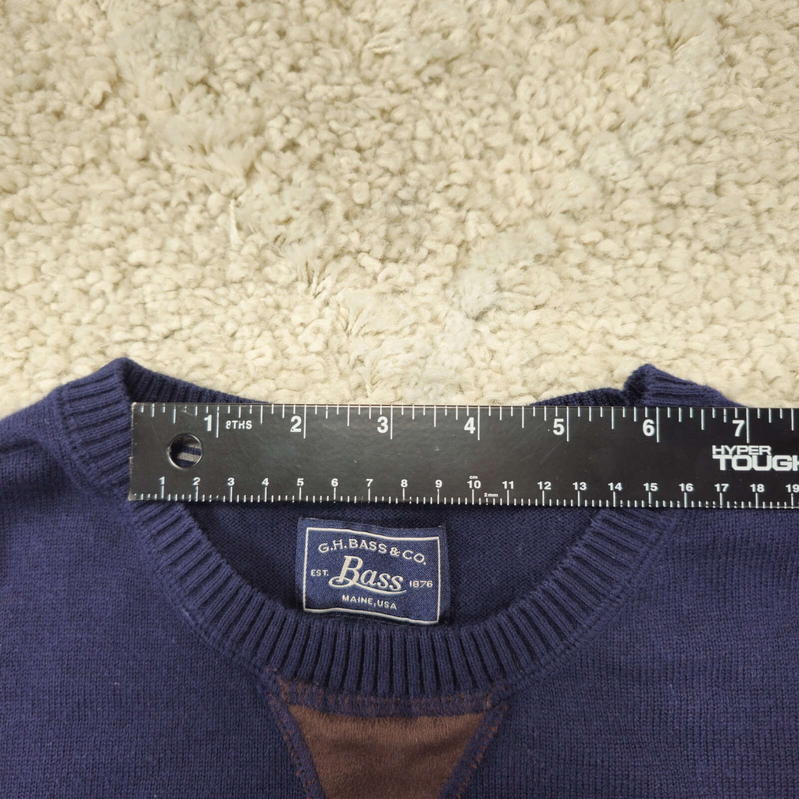 GH Bass Co Men Sweater Size Medium Blue Long Sleeve Crew Neck Pullover