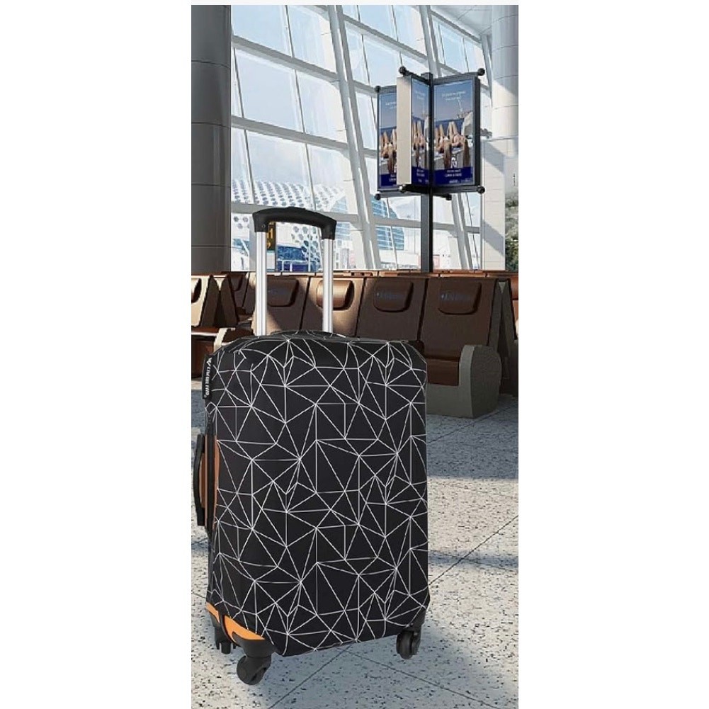 Black Octagonal Luggage Cover TSA Approved Elastic XL Side Zippers NWOT