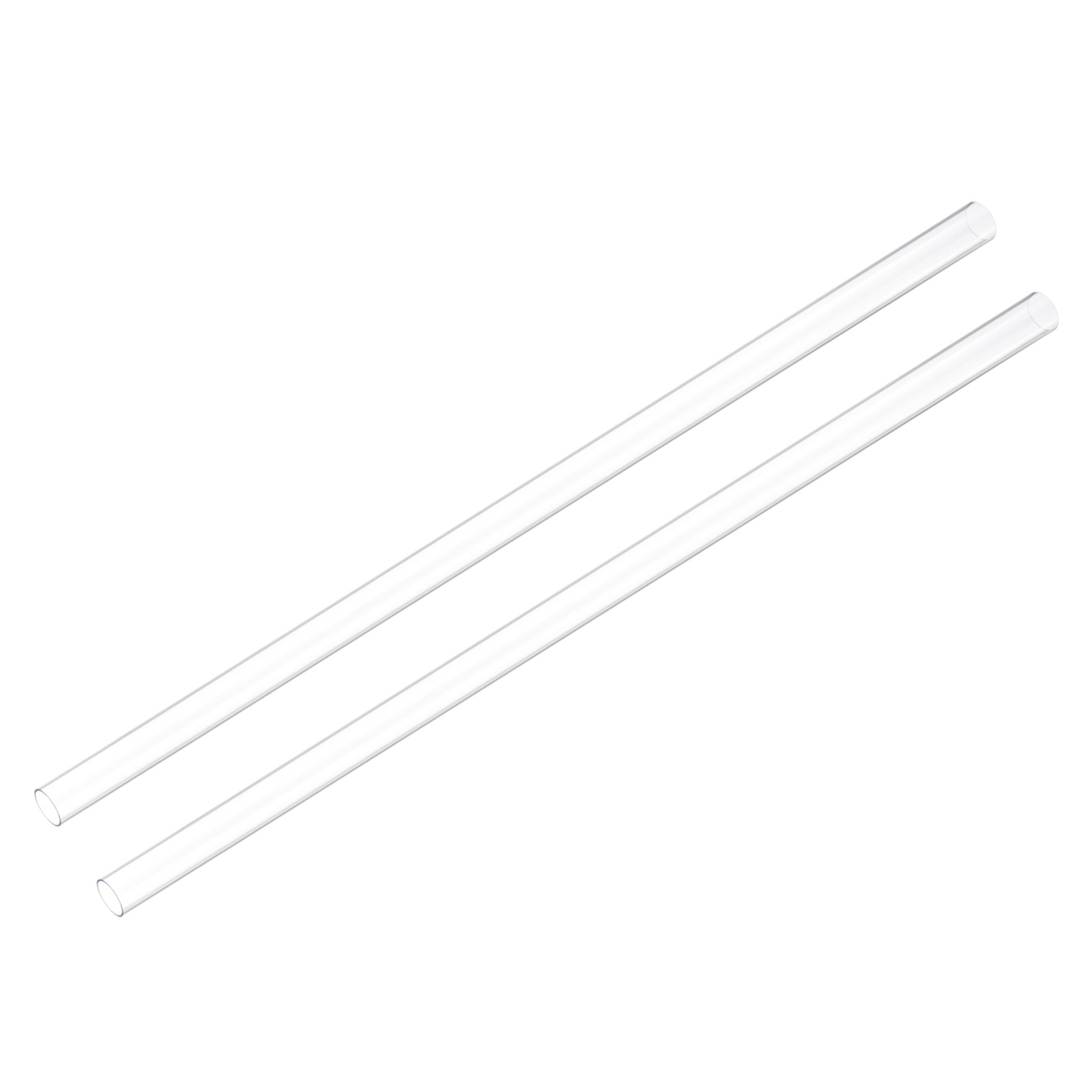 2pcs Rigid Round Clear Tubing 7mm(1/4") ID x 10mm(2/5") OD x 1Ft(305mm) Length
