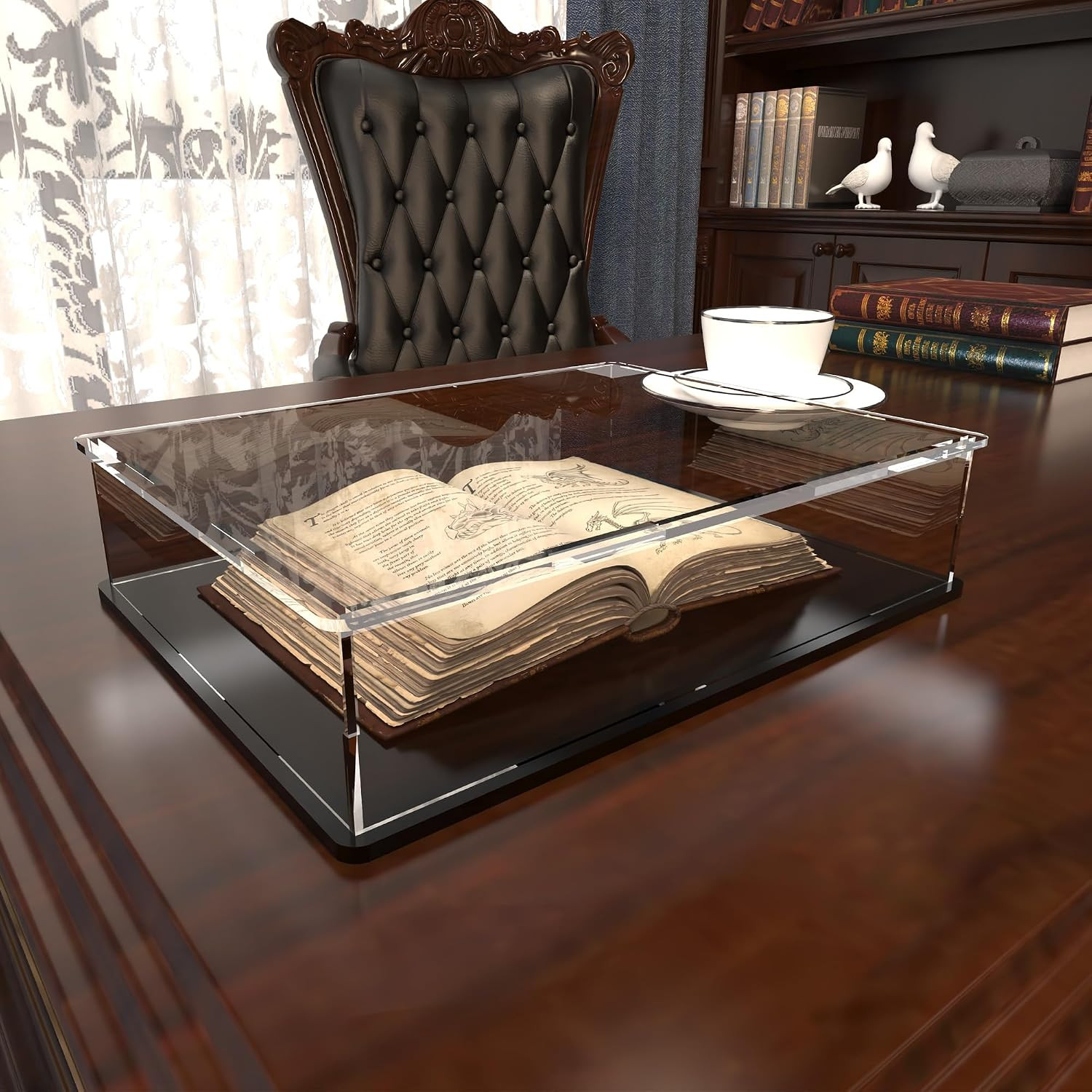 Book Display Case Clear Book Protector Case, Acrylic Display Cover Case