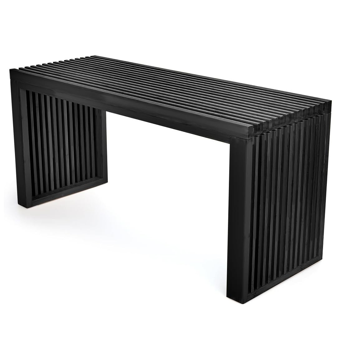 APRTAT Bamboo Dining Bench, 35 inch Farmhouse Decor Indoor Long, Black
