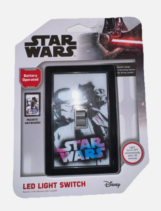 Star Wars Light Switch - Mountable LED Light w/Auto Shut Off, Batteries Required