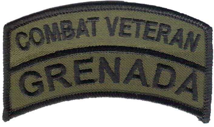 Operation Urgent Fury - Grenada Embroidered OD Tab - US Ranger, US 82nd Airborne