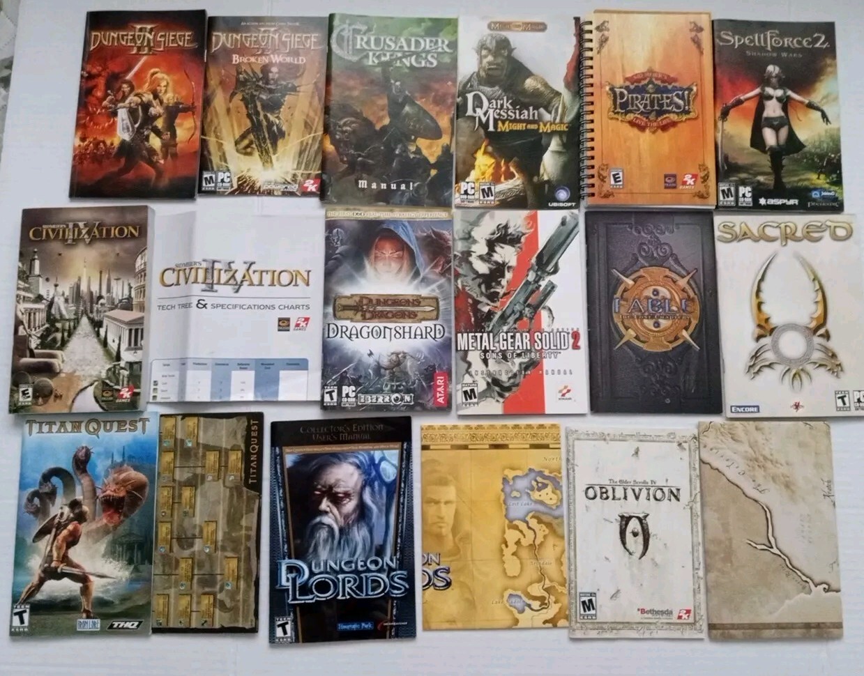 Mixed Lot Video Game Instruction Manuals Books Maps Civ D&D Sacred Pirates