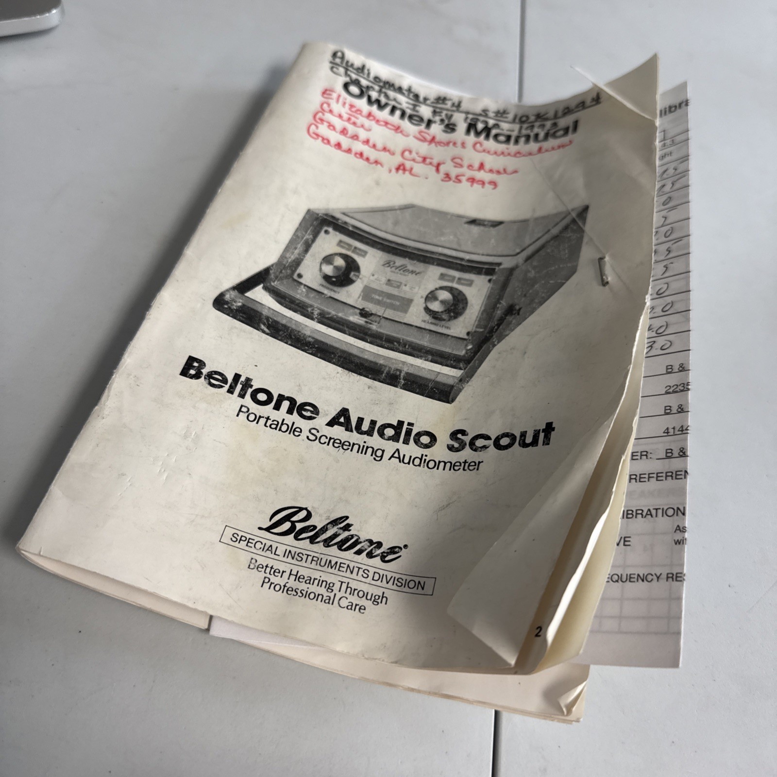 Beltone Audio Scout Audiometer w/ Headphones Medical Hearing Tone Generator