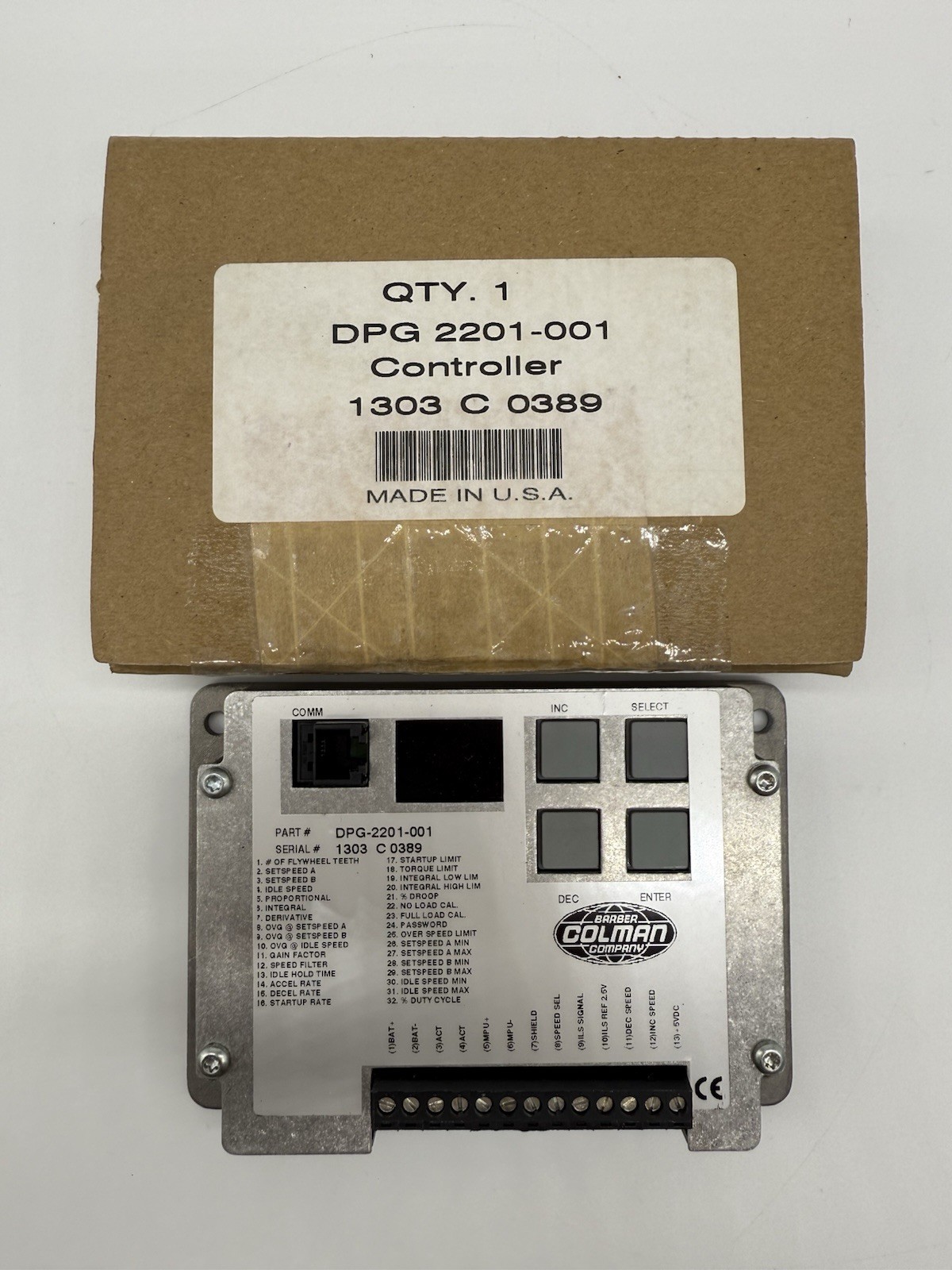 Barber Colman DPG-2201-001 digital controller NOS