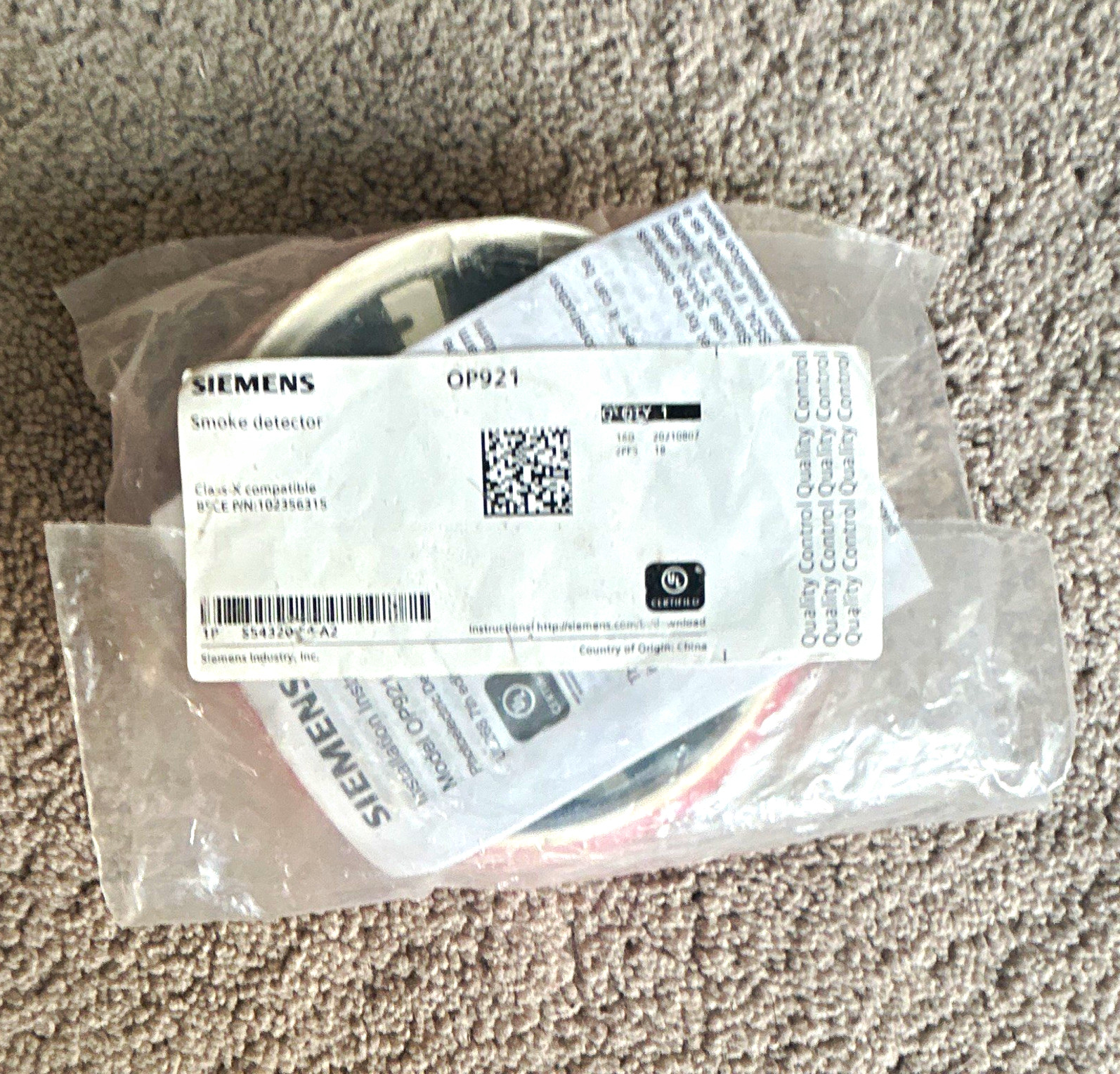 Siemens OP921 Smoke Detector Sensor Head MPN OP921, Smoke Detectors