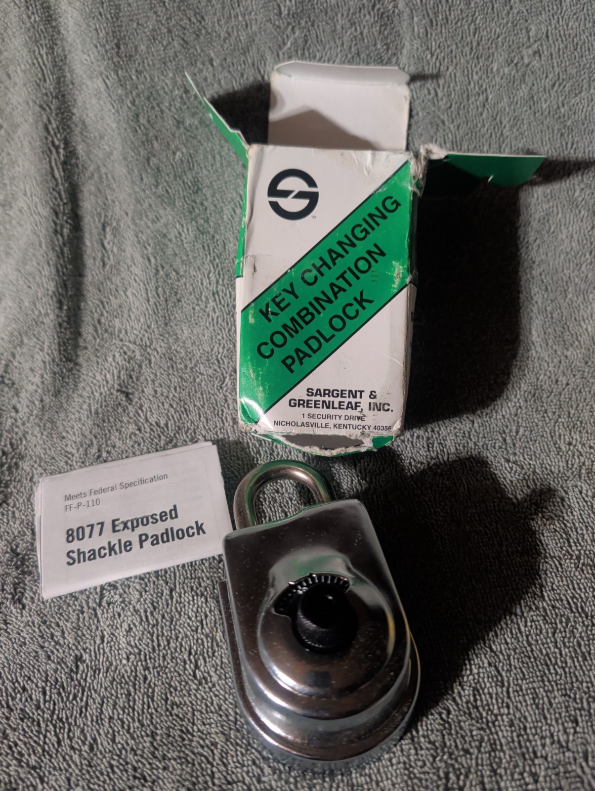 Sargent & Greenleaf Key High Security Key Changing Combination Padlock 8077