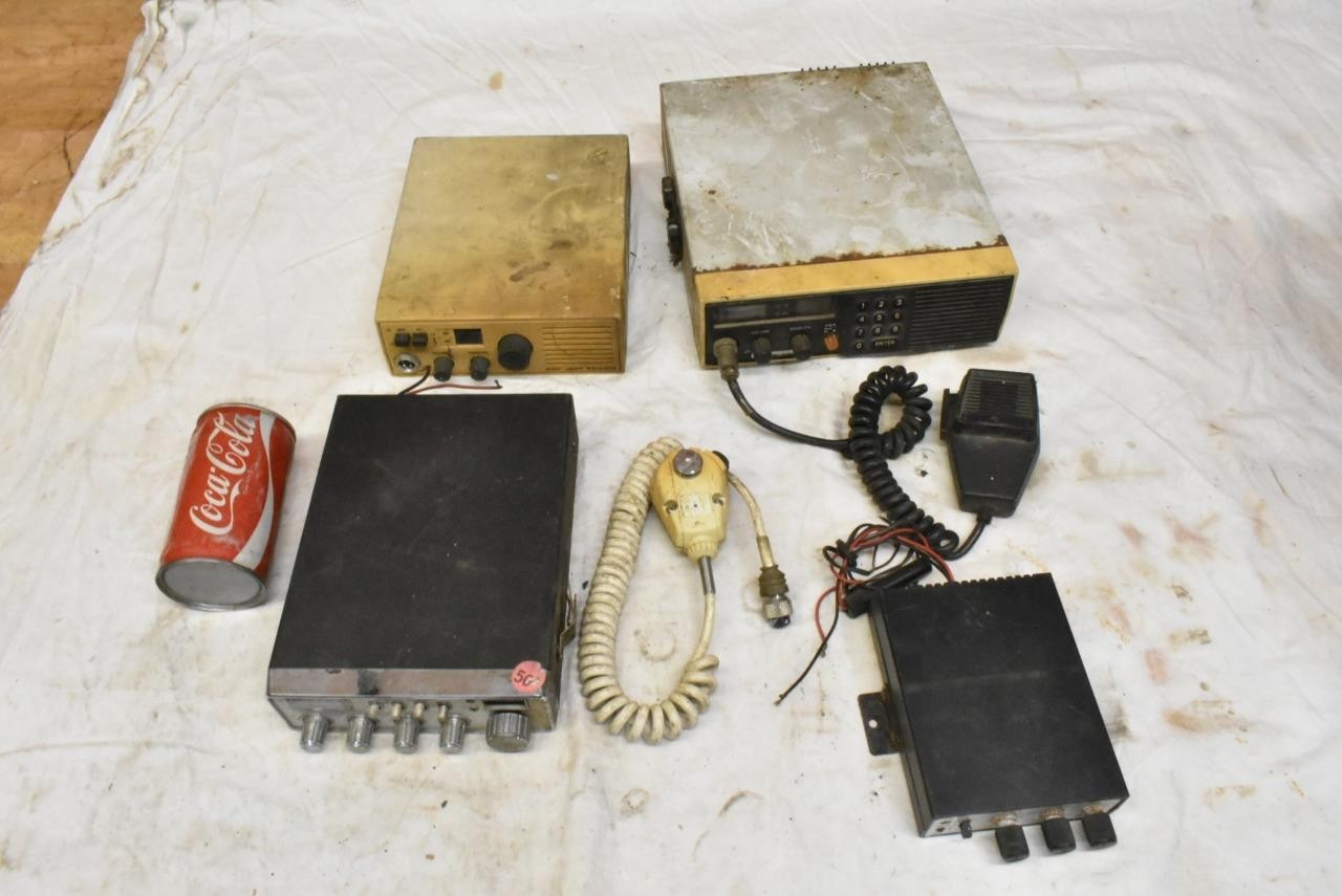 Lot of Vintage CB Radio Ray Jeff Jefferson 5555 5000M Marine Radio Uniden PC66XL