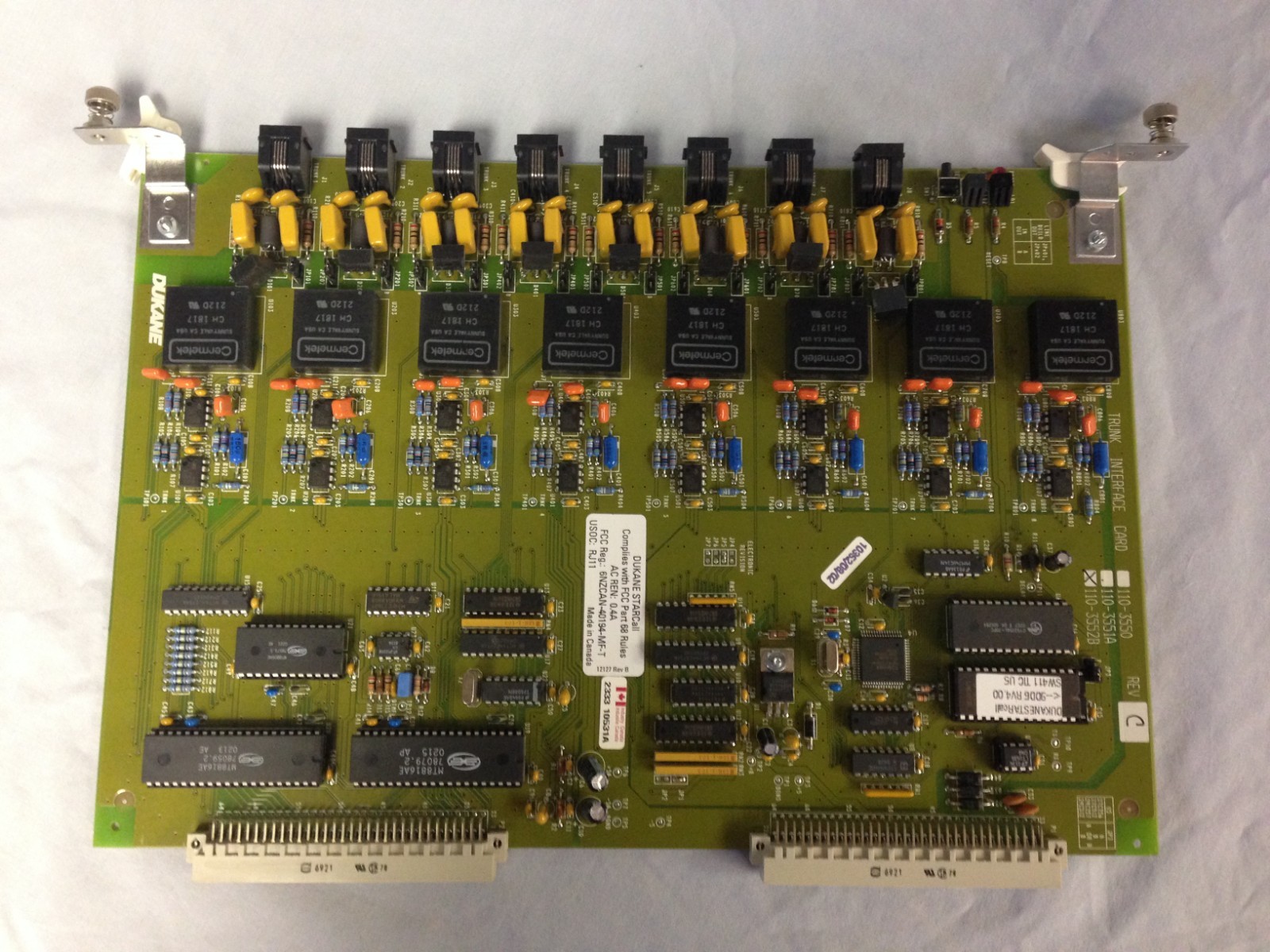 Dukane 110-3552B Rev. C Trunk Interface Card for Star Call Intercom System