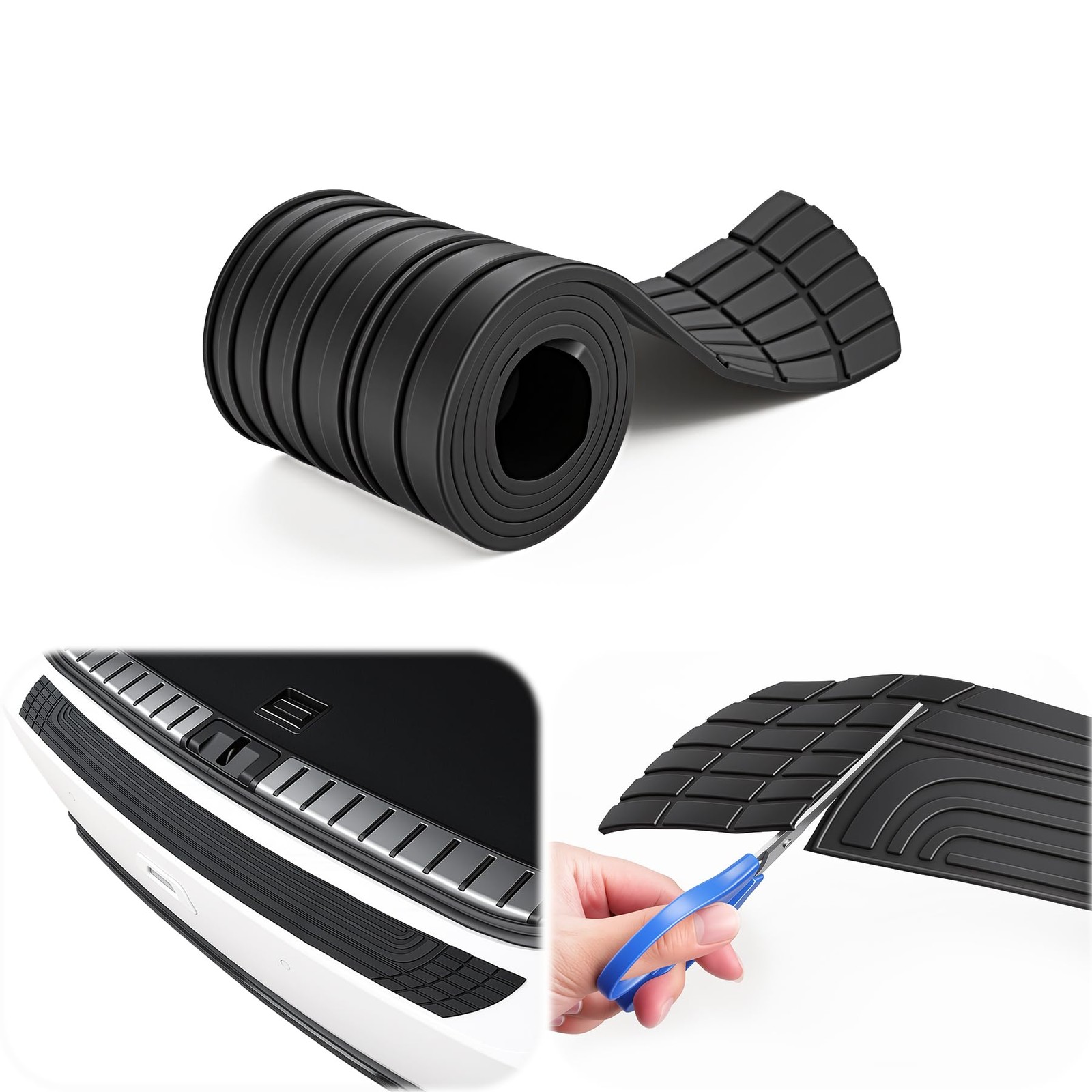SINGARO Car Rear Bumper Protector, 42inch x3.4inch Car/SUV Universal Rubber A...
