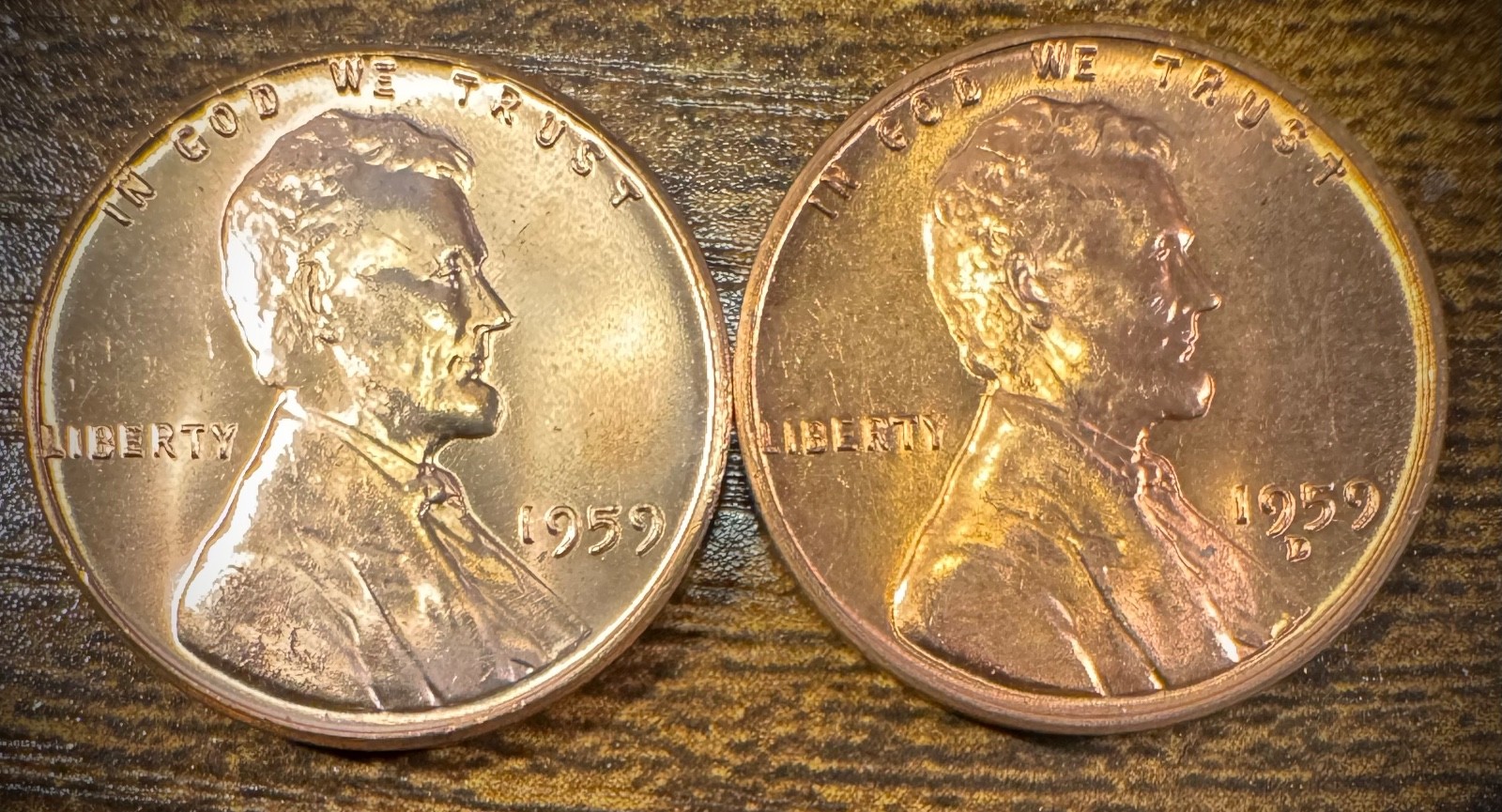 1959 P & D Lincoln Memorial Cent BU 2 Coin Set From Original Rolls