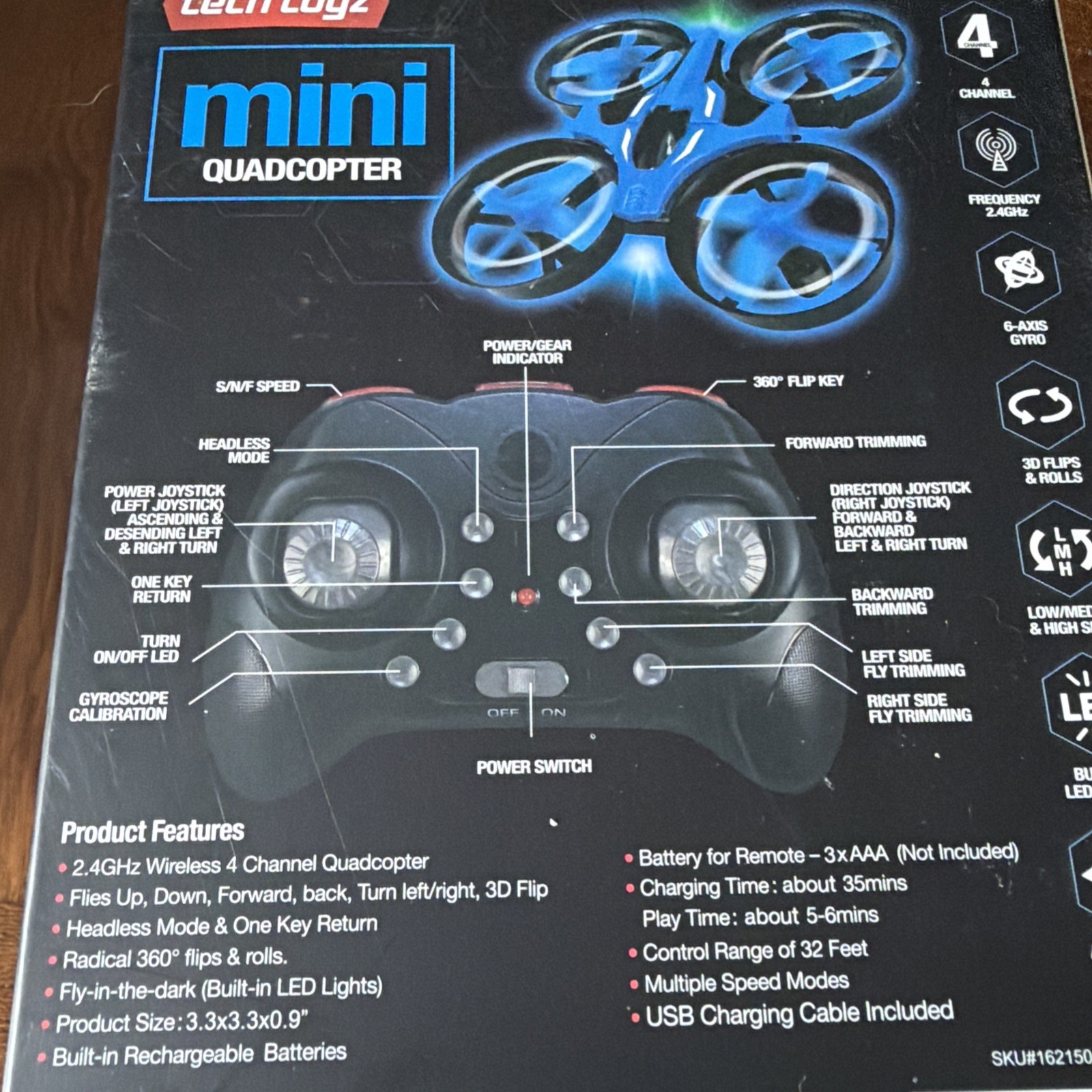 2021 TECH TOYZ MINI QUADCOPTER BLUE- New Sealed