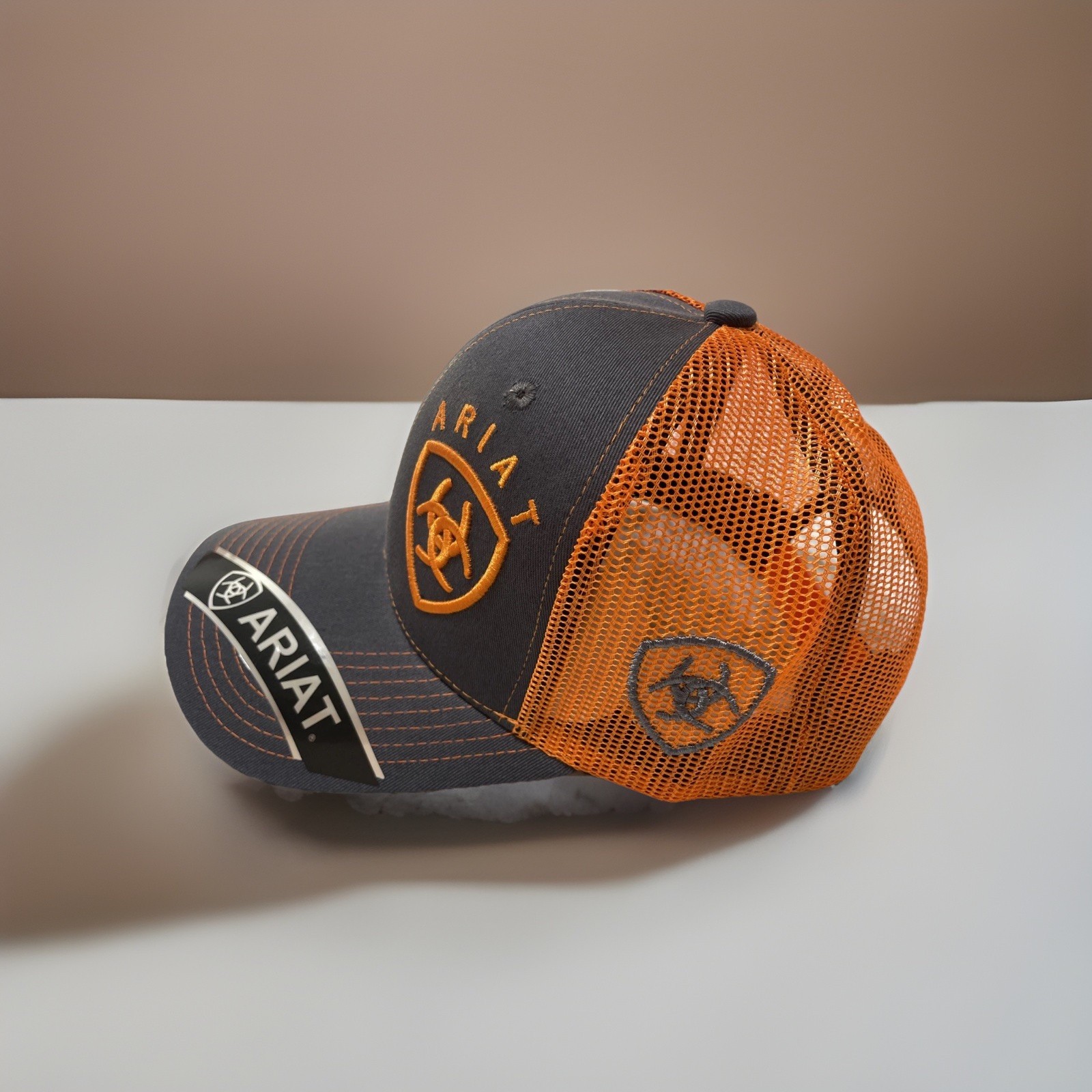 Ariat Mens B-Fit Shield Logo Mesh Back Snapback Cap Hat