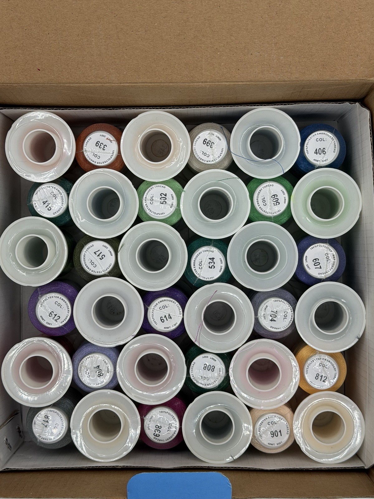 63 Colors Prothreads for Brother Polyester Embroidery Machine Thread Kit 500M