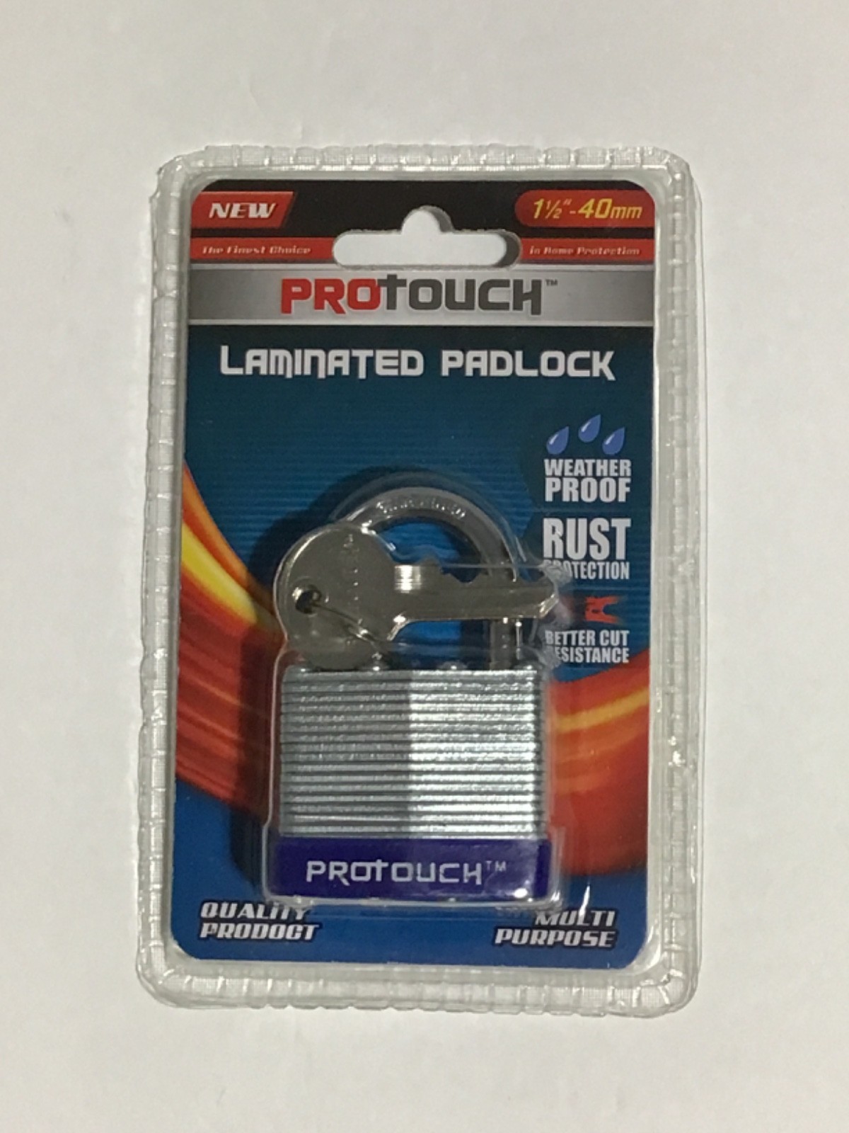 1 PC PROTOUCH LAMINATED PADLOCK SILVER COLOR