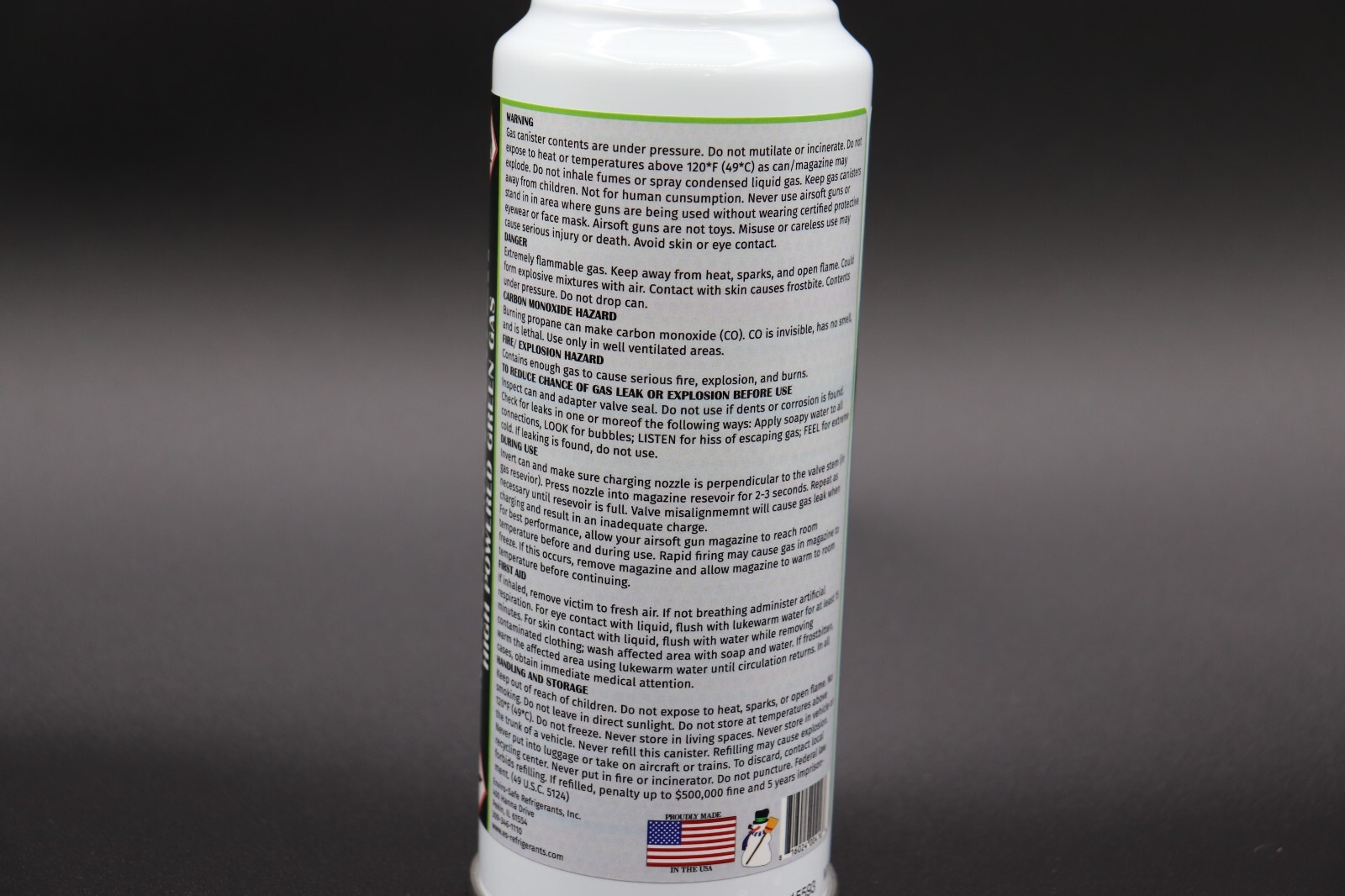 Green Gas, Law Enforcement Military Approved, Air Gun, Air Soft, 4 cans