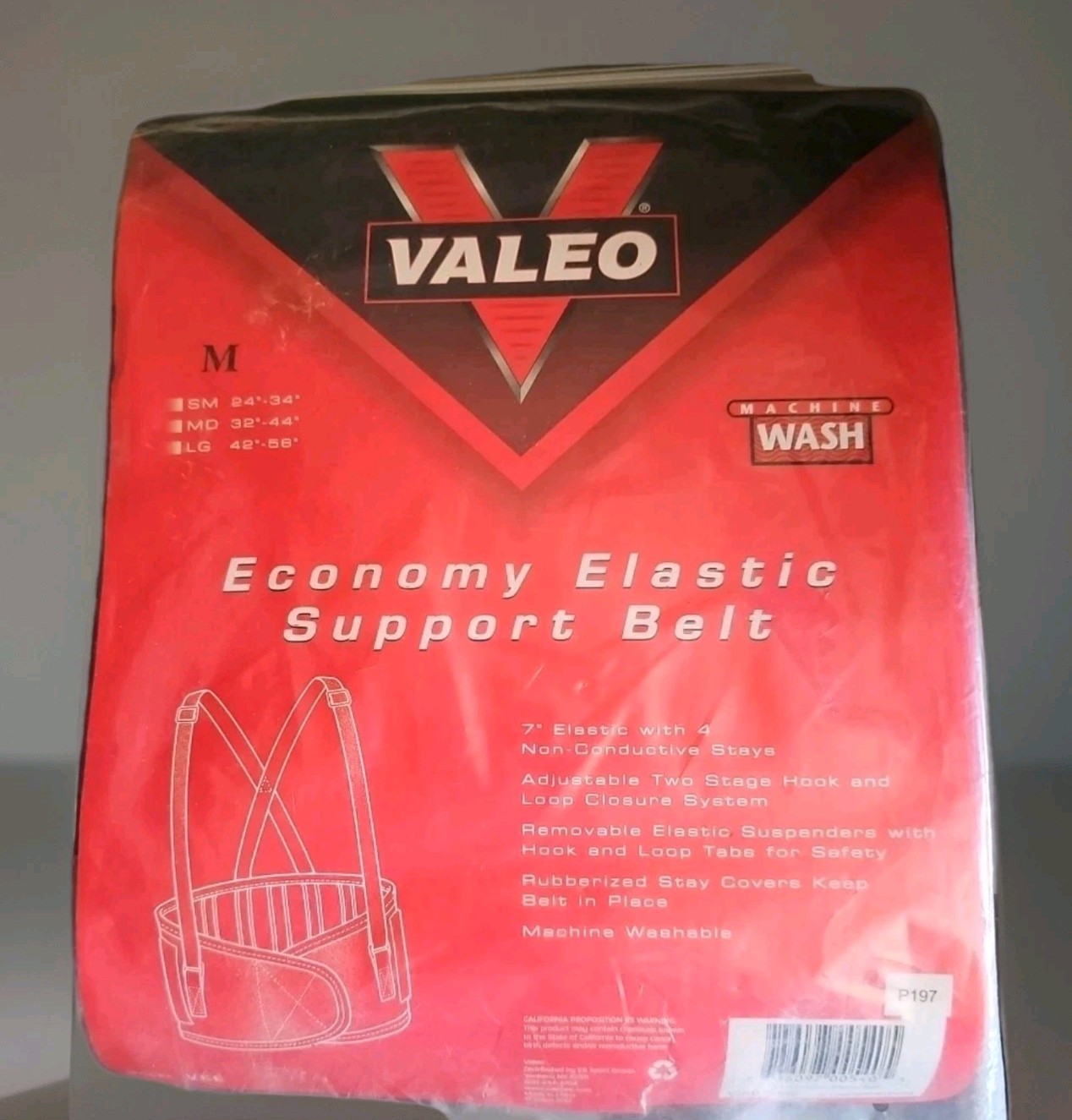 VALEO Back Support Brace  Suspenders, Hook-and-Loop Size M 32-44 New