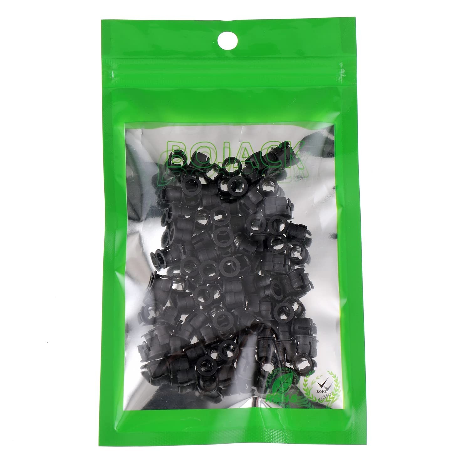 BOJACK 100 Black Plastic LED Holders - 5mm LED Bezel Mounting Holders for Panel