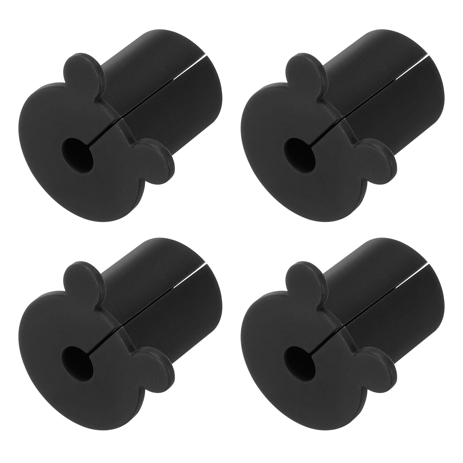 4Pcs Wall Grommets for Cables 1 Inch Silicone Cable Wall with 8mm Hole, Black