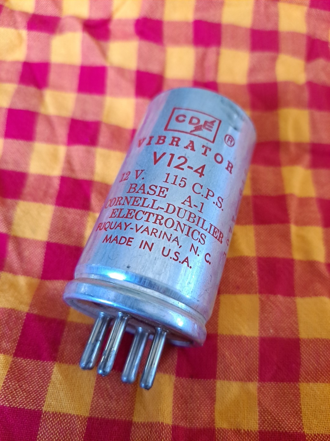 Vintage 4-pin 12v Car Radio Vibrator by CDE #V12-4 Cornell-Dublier 115 CPS Chevy