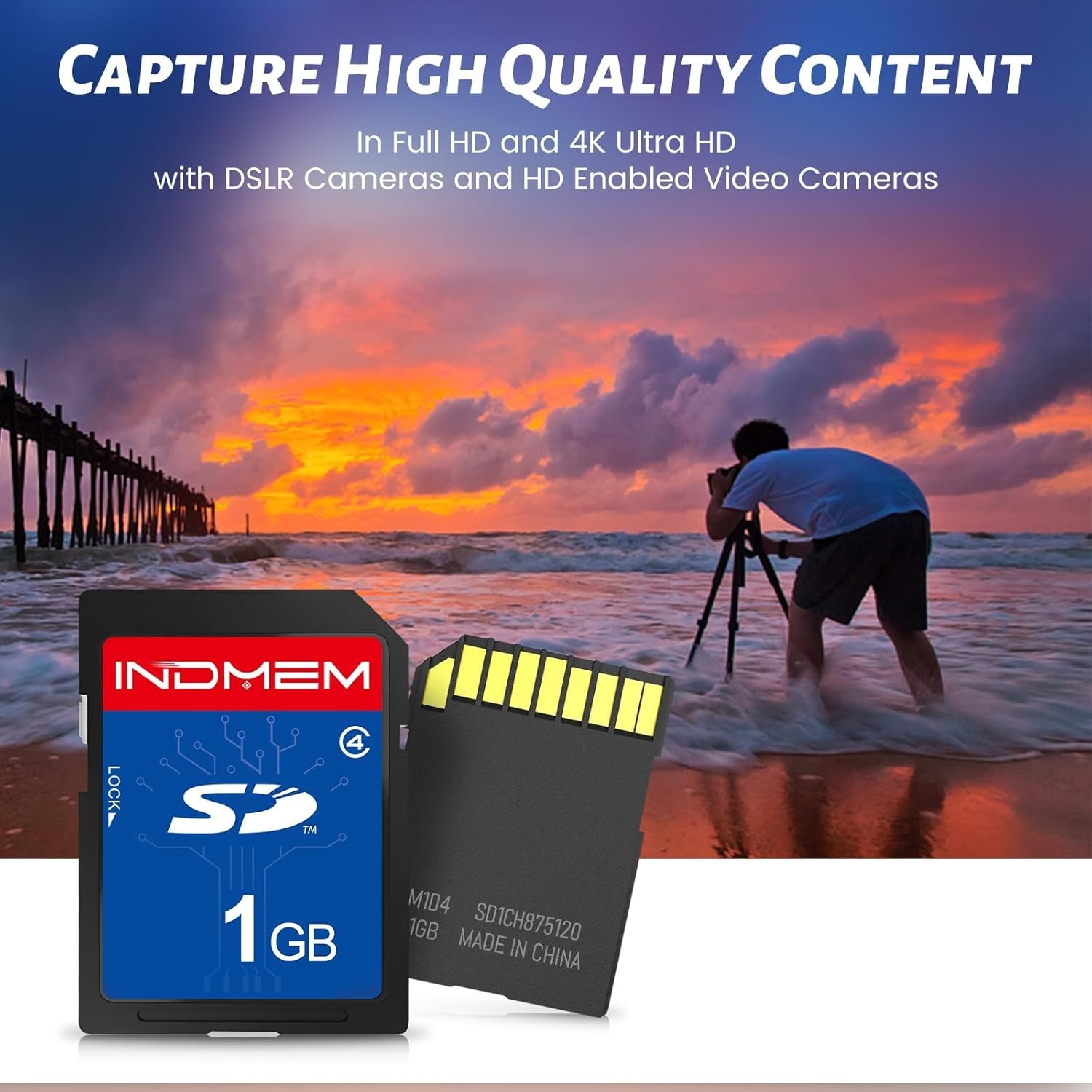 1GB SD Card - Class 4 Waterproof Memory Card for Reliable Performance