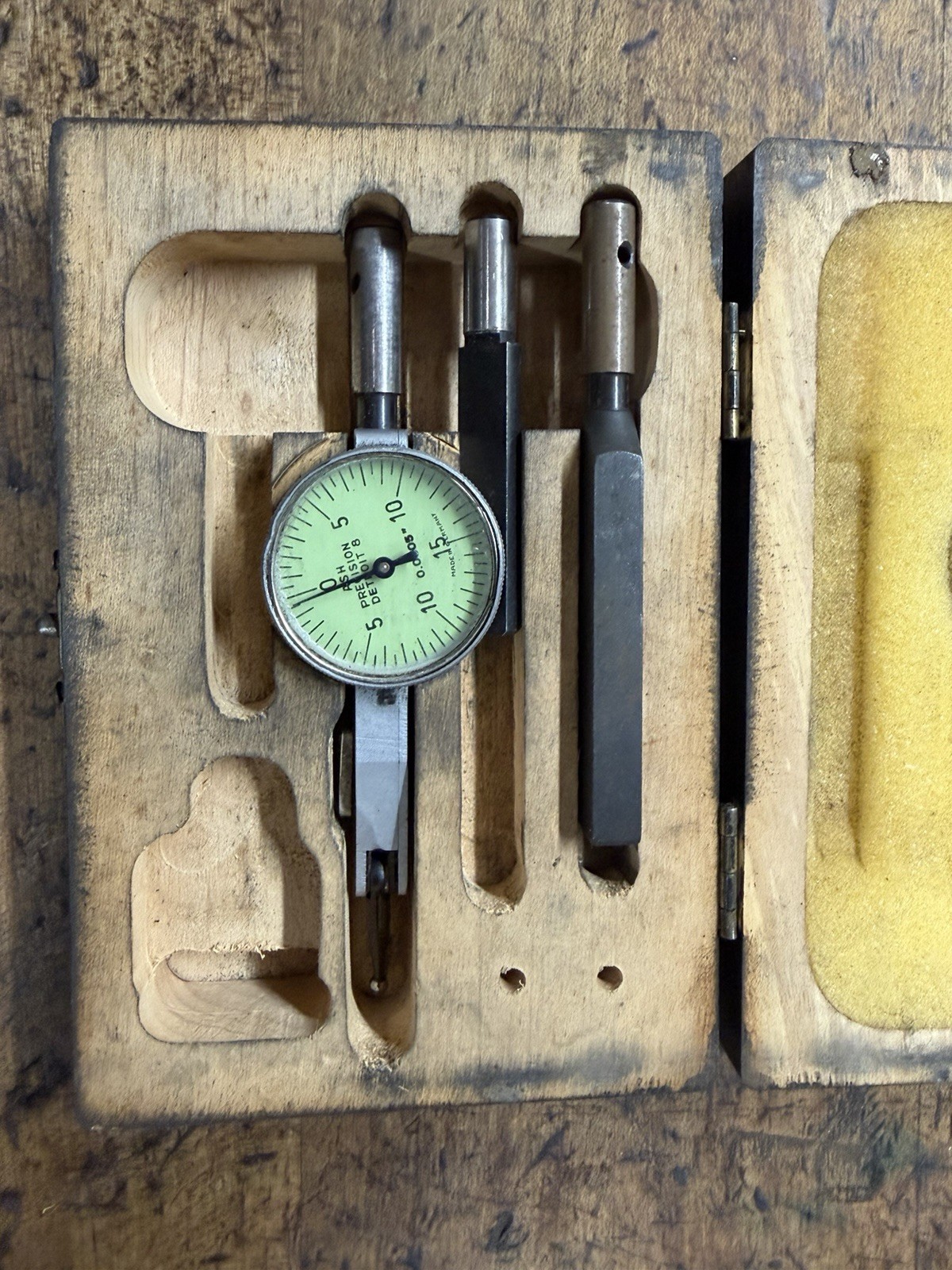 Ash Precision Detroit 0.0005 Dial Test Indicator In Wood Box