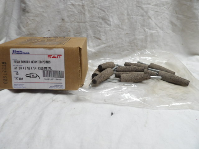Sait Resin Bonded Mounted Points 27401 A1 3/4 x 2-1/2 x 1/4 (Box of 10)