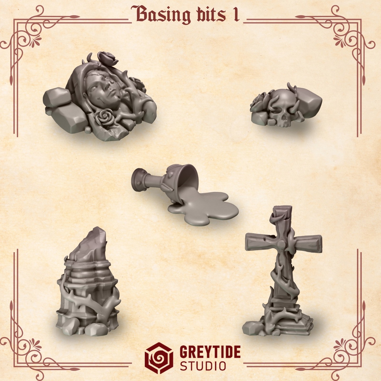 Crimson Lords basing bits Kit Bash Set for Wargames & Skirmish