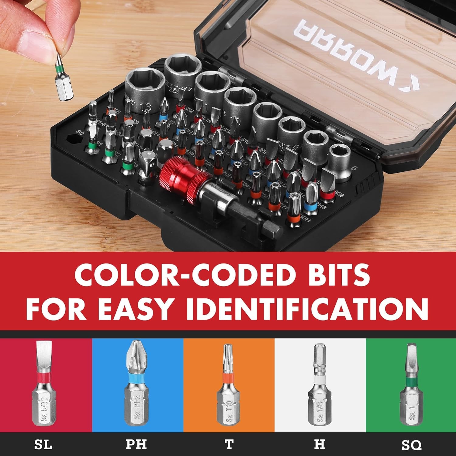 ARROW 48-Piece 1/4" Screwdriver Bit&Socket Set/59-Piece 1/4" Screwdriver Bit Set