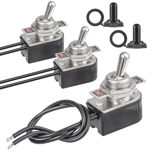 Toggle Switch ON Off 2Pin Toggles Switches SPST 6A Toggle Switch with Leads