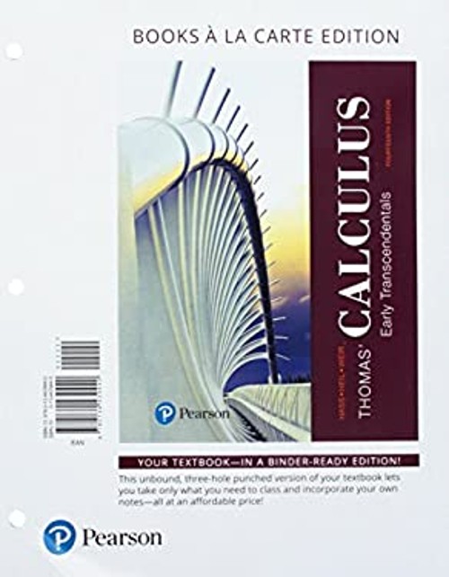 Thomas' Calculus : Early Transcendentals, Books a la Carte Editio