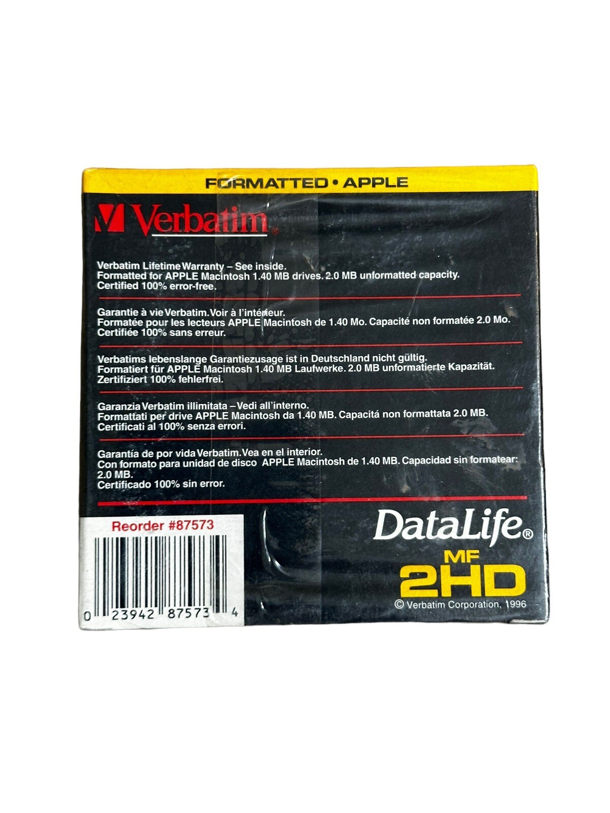 Apple Formatted Verbatim 3.5" 1.4MB Floppy Diskettes MF2HD - 1 Box (10 Pcs) New
