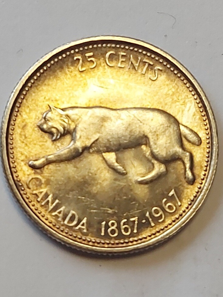 1967 Canada 25 Cents Silver Coin
