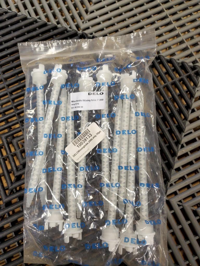 New Delo F-200 Long Epoxy Mixing Tubes / New Lot of 10 / Art. 60 032 23