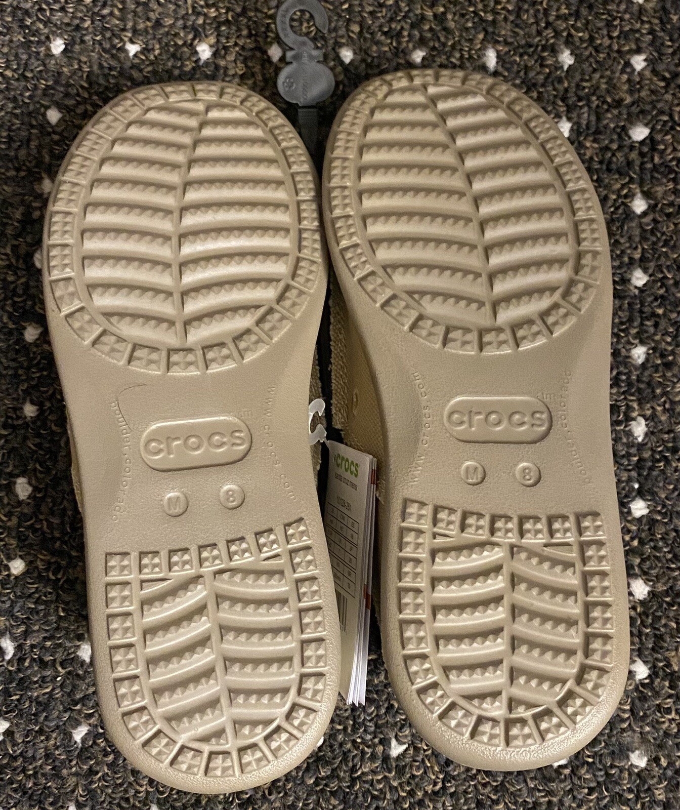Crocs Santa Cruz Loafer Shoes Mens Size 8 Khaki Canvas Slip On (9823)*