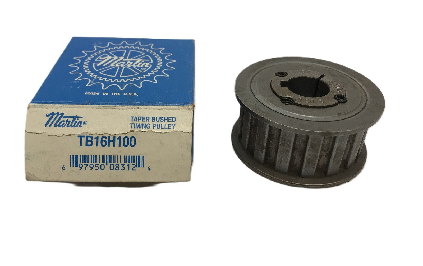 Martin Tapered Bushing Timing Pulley W/ #1008 Bushing TB16H100 NOS