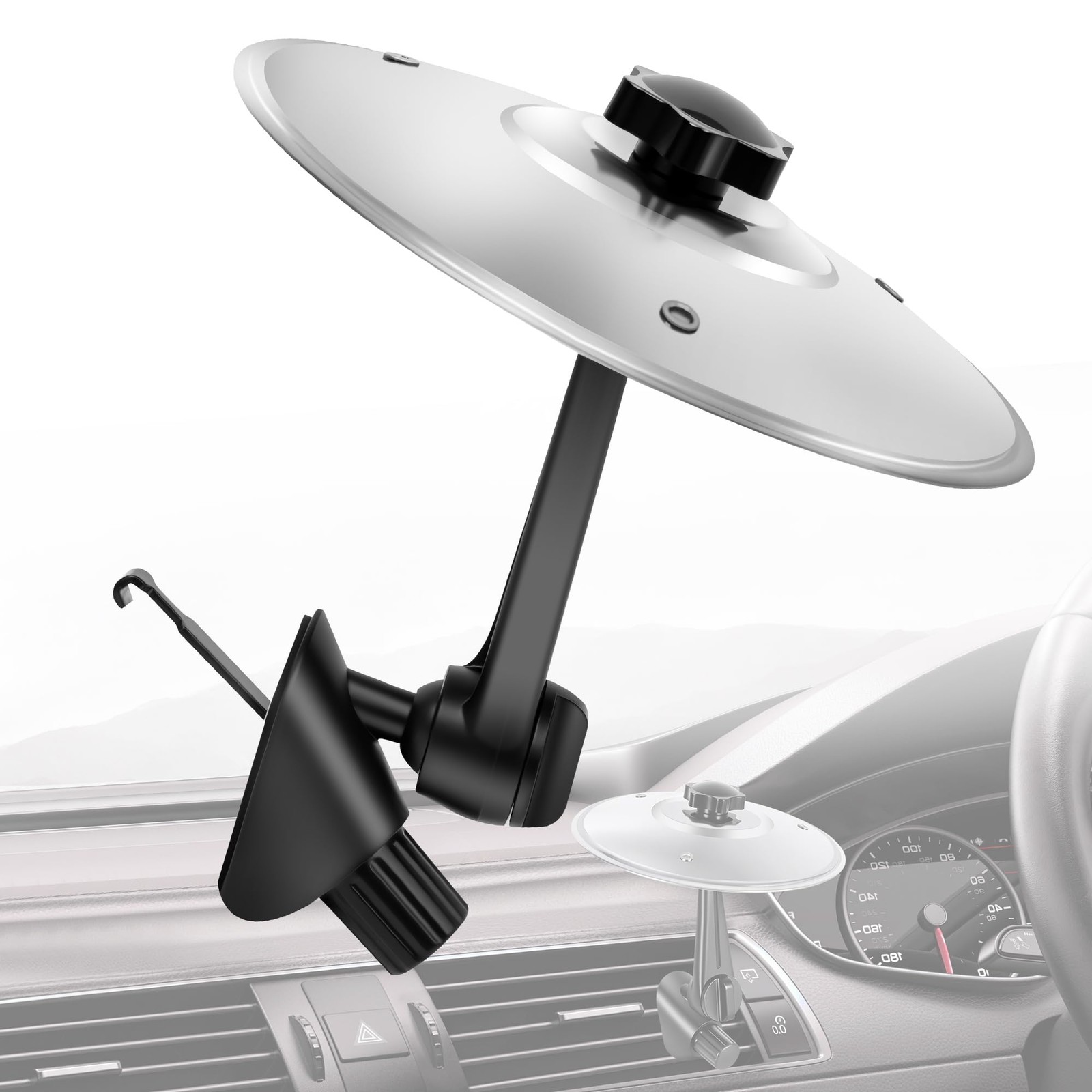 Z-stralink Car Cymbal, Drum Cymbal Air Vent, Mini Crash Set Silver