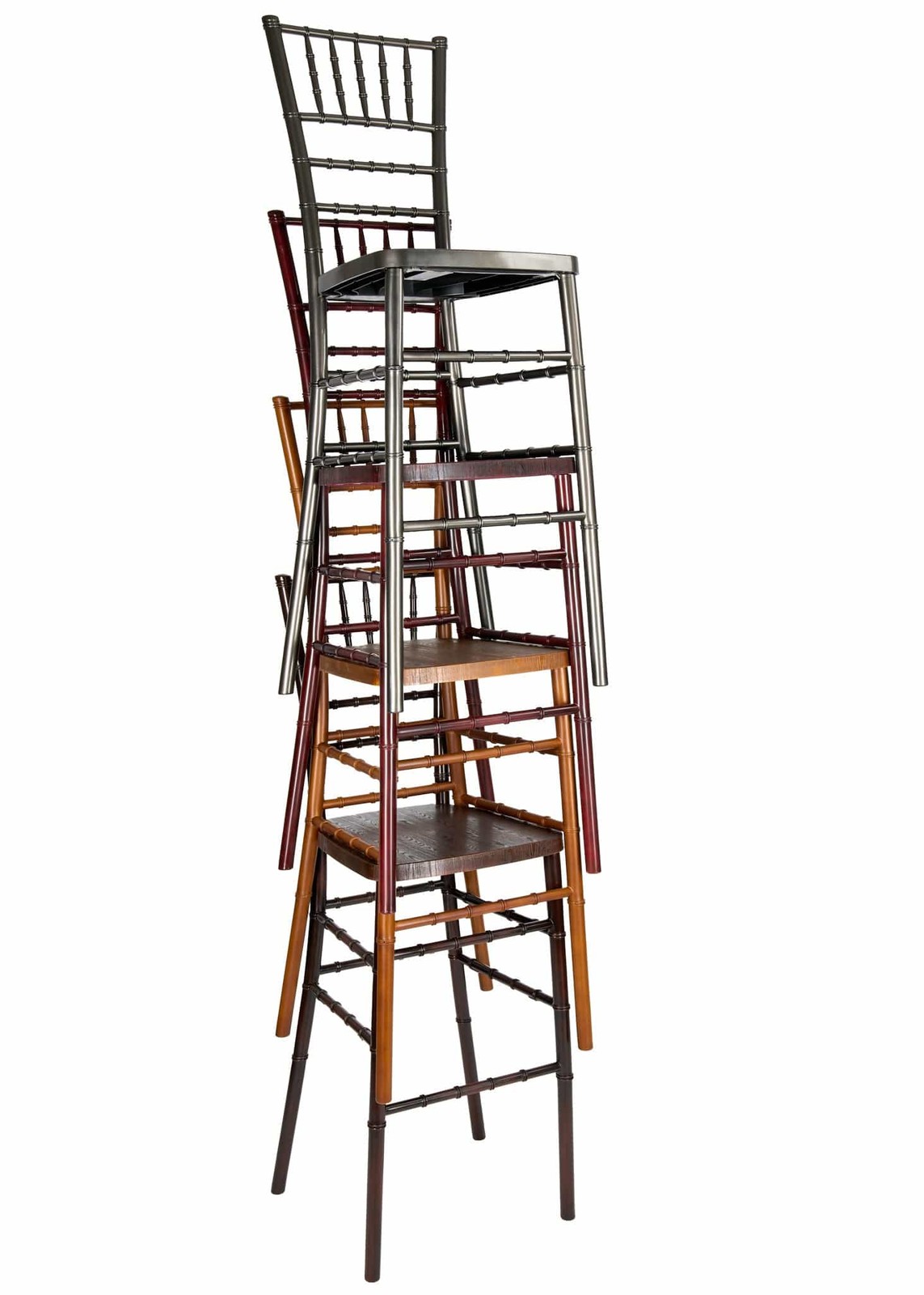 Metallic Silver Onyx Resin Steel Skeleton™ Chiavari Barstool by Chivari