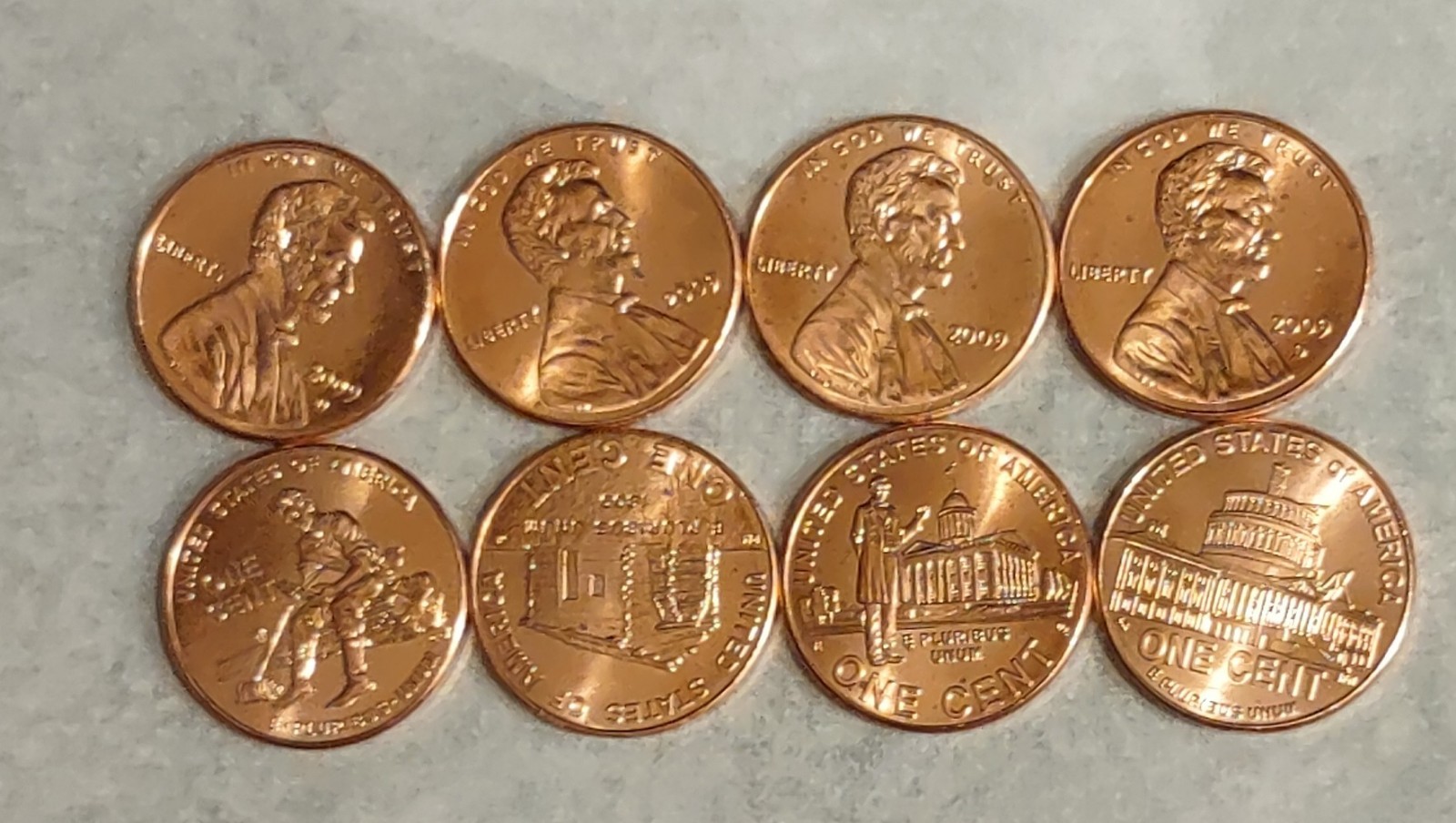 2009 P&D Complete 8 Coin Lincoln Penny Set in "Brilliant Uncirculated"